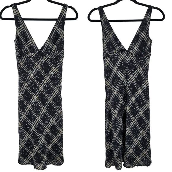 Vintage Body by Victoria Dress 4 Silk Black Plaid Sleeveless Slip Midi Grunge - Picture 1 of 11